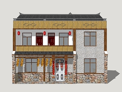 新中式乡村民房 农家乐 乡村农家乐 乡村民居建筑 乡村旅游建筑 乡土建筑