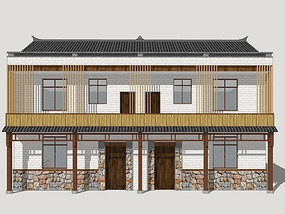 新中式乡村民房 乡村民房 乡村农家乐 乡村自建房 乡村旅游建筑