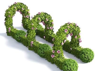 现代新中式其他美陈 植物拱门 整形灌木 景观门洞 灌木拱门 入口门洞