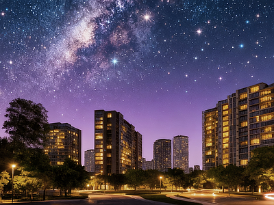 现代小区HDR 小区夜景HDR 别墅HDR 庭院hdr