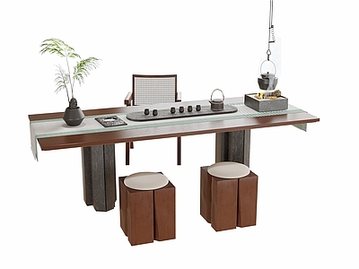 现代茶桌椅 茶桌 凳子