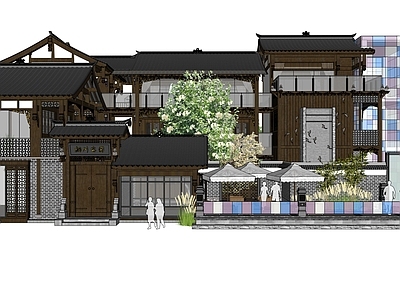 新中式中式古建筑 中式院落 川西院落 商业院落 青瓦木构建筑 文创院落