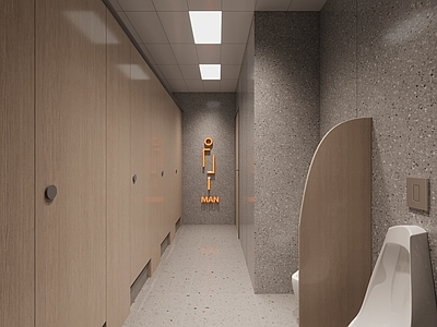 现代极简公共卫生间 卫生间标识 现代卫生间 现代卫生间隔断 小便池