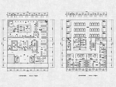 现代足浴店 足疗养身方案布置 足疗会所方案 养生会所平 施工图