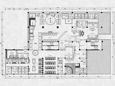 现代会所 养生会所方案布置 洗浴养生平面方案 平面方案布局图 施工图