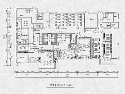 现代洗浴中心 桑拿洗浴中心 桑拿中心 桑拿会所平面图 平面布局图 施工图