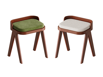 复古轻奢妆台妆凳 实木餐桌凳子 无靠背轻奢软垫椅 梳妆凳化妆凳