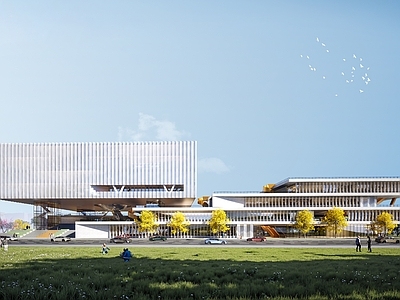 现代极简科技馆 展示展览馆 学习中心 青少年文化宫 图书馆 活动中心