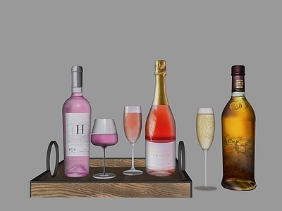 酒具 酒瓶 酒杯 玻璃高脚杯 托盘