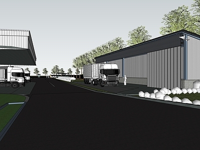 现代厂房 厂房和附属设施