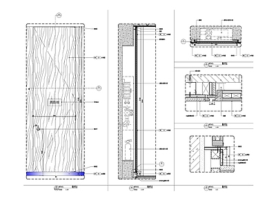 隐形门节点 木饰面消火栓暗门 施工图