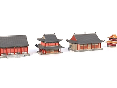 现代古建 仿古建筑 亭台楼阁 房间