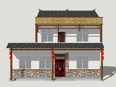 新中式乡村民房 乡村自建房 农家乐 民房立面改造 乡村民居建筑