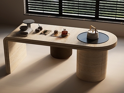 现代意式茶桌椅 茶桌 茶台 大板桌 小茶桌