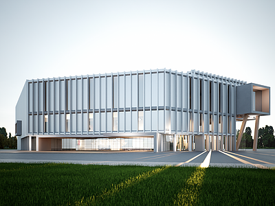 现代商业街 现代图书馆 图书馆建筑 学校图书馆 图书中心 多层办公楼