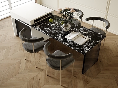 现代餐桌椅 长桌 岛台餐桌椅 餐桌摆件 花艺 椅子