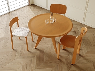 现代中古餐桌椅 圆餐桌椅 餐椅