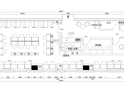 现代教室 现代其他工装空间 自习室 施工图