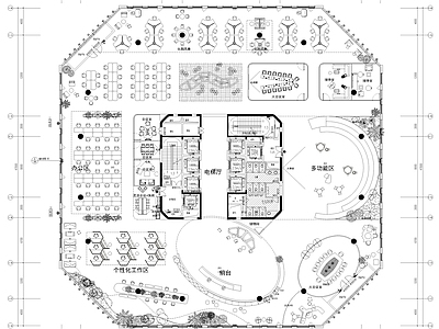 其他办公空间 现代整体办公空间 办公 整层办公室 办公家具 办公桌 施工图