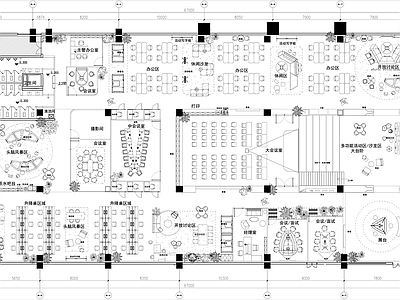 办公大堂 现代办公空间 平面方案 图纸 办公家具 休闲家具 施工图
