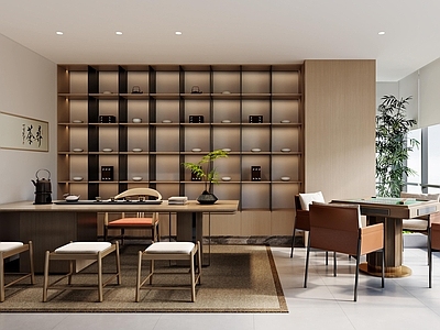 现代新中式接待室 新中式接待茶室 现代接待茶室 接待茶室 领导接待区