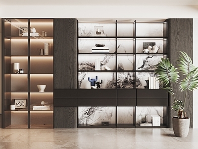现代书柜 满墙书柜 开放书柜 办公室书柜 书柜组合 装饰柜