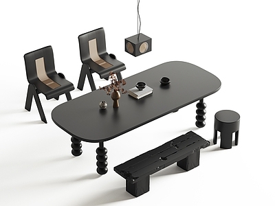 中古现代茶桌椅 茶桌 长桌 餐桌椅组合 餐厅吊灯 餐椅组合