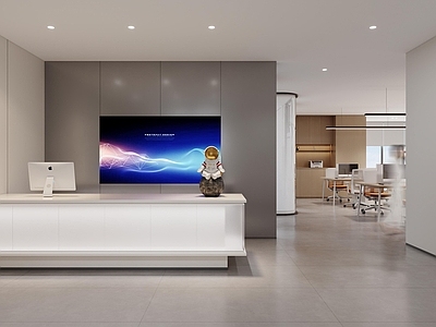 现代其他办公空间 现代办公室前台 办公室前厅 办公室接待前台 服务台