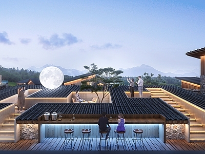 新中式中式其他景观小品 上房揭瓦 屋顶景观 屋顶观景台