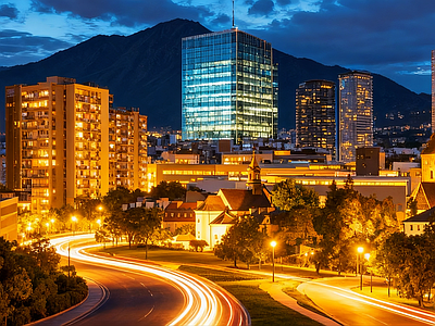 现代小区HDR 小区夜景HDR