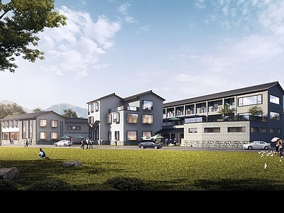 中式古建 中式 白天 茶叶园 综合体 古建筑
