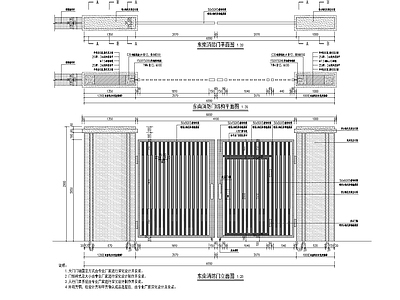 铁艺大门 小区消防门 施工图