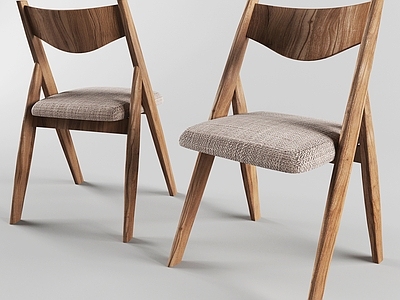 现代原木休闲椅 木椅 原木单椅 实木单椅 北欧单椅 中古风休闲椅