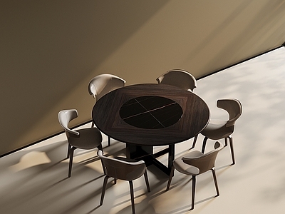 现代轻奢餐桌椅 圆餐桌椅