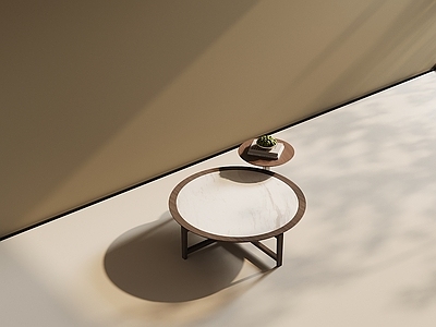 现代新中式几类组合 圆几 大理石