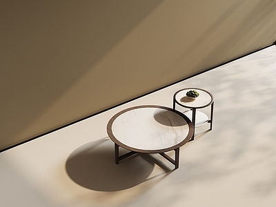 现代新中式几类组合 圆几 大理石几