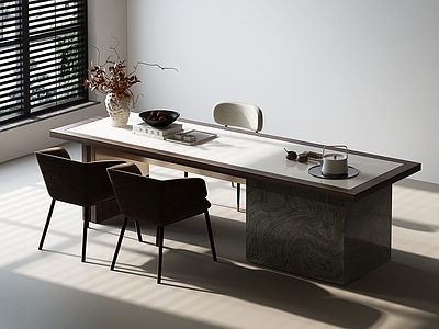 现代意式茶桌椅 茶桌 茶台 大板桌 长桌