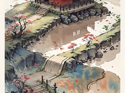 现代新中式其他挂画 国画 抽象挂画 插画 古画 艺术挂画