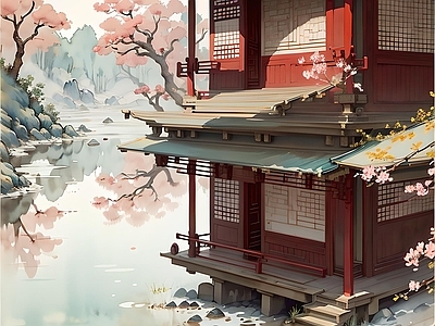 现代新中式其他挂画 国画 抽象挂画 插画 古画 艺术挂画