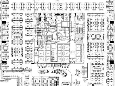 现代整体办公空间 整层办公 会议室 开放办公 办公展厅 总部办公 施工图