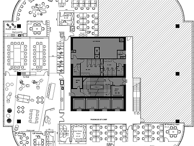 现代开放办公室 共享办公室 董事长办公室 总经理办公室 小办公室 休闲区 施工图