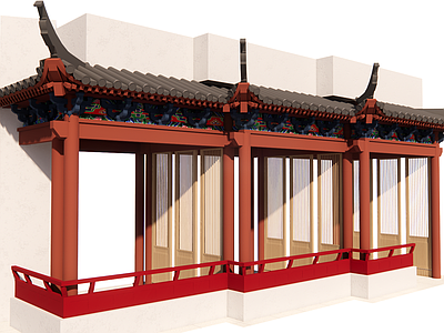 中式新中式古建筑 四角亭 古建四角亭 餐厅 中式餐厅
