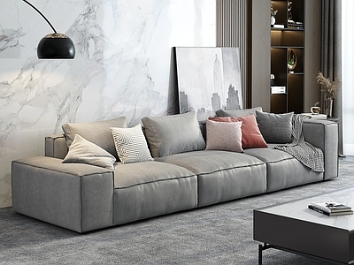 现代简约家居客厅 黑白客厅 高级灰客厅 大平层客厅