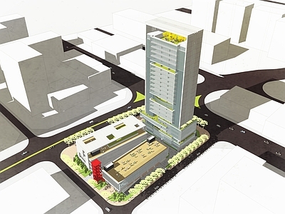 现代其他公共建筑 办公 消防站 地标 简洁