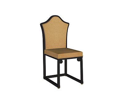 法式中古餐椅 霍夫曼 布面边椅 烤漆框架餐椅 黑色椅子