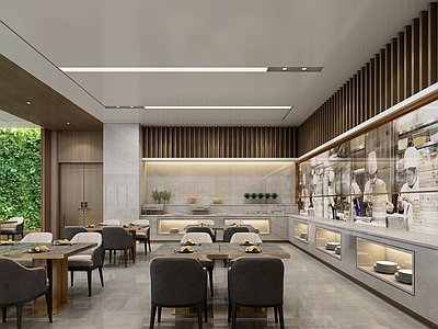 现代新中式自助餐厅 现代自助餐厅