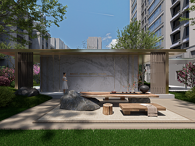 示范区景观 新中式 宋风 亭子 方亭 铝板 施工图