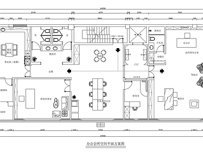 现代意式整体办公空间 办公会所 独立办公空间 施工图