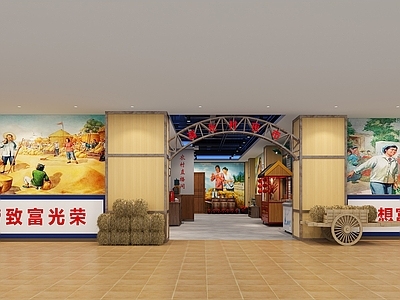 新中式现代门头 商场门头 复古风门头