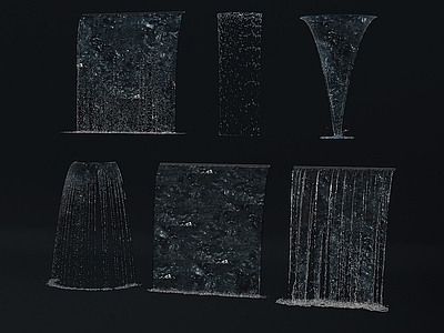 现代假山水景 水景 水流 瀑布 喷泉